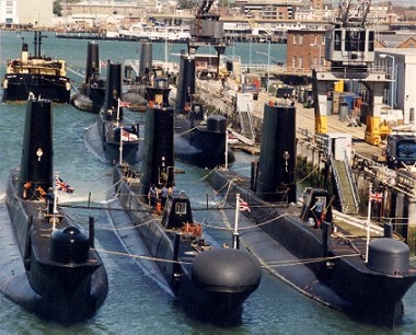 O Boats alongside in HMS Dolphin
